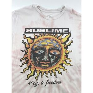 Sublime 40oz to Freedom Graphic T-Shirt Large Cotton Tie Dye Pink Band Tee Sun